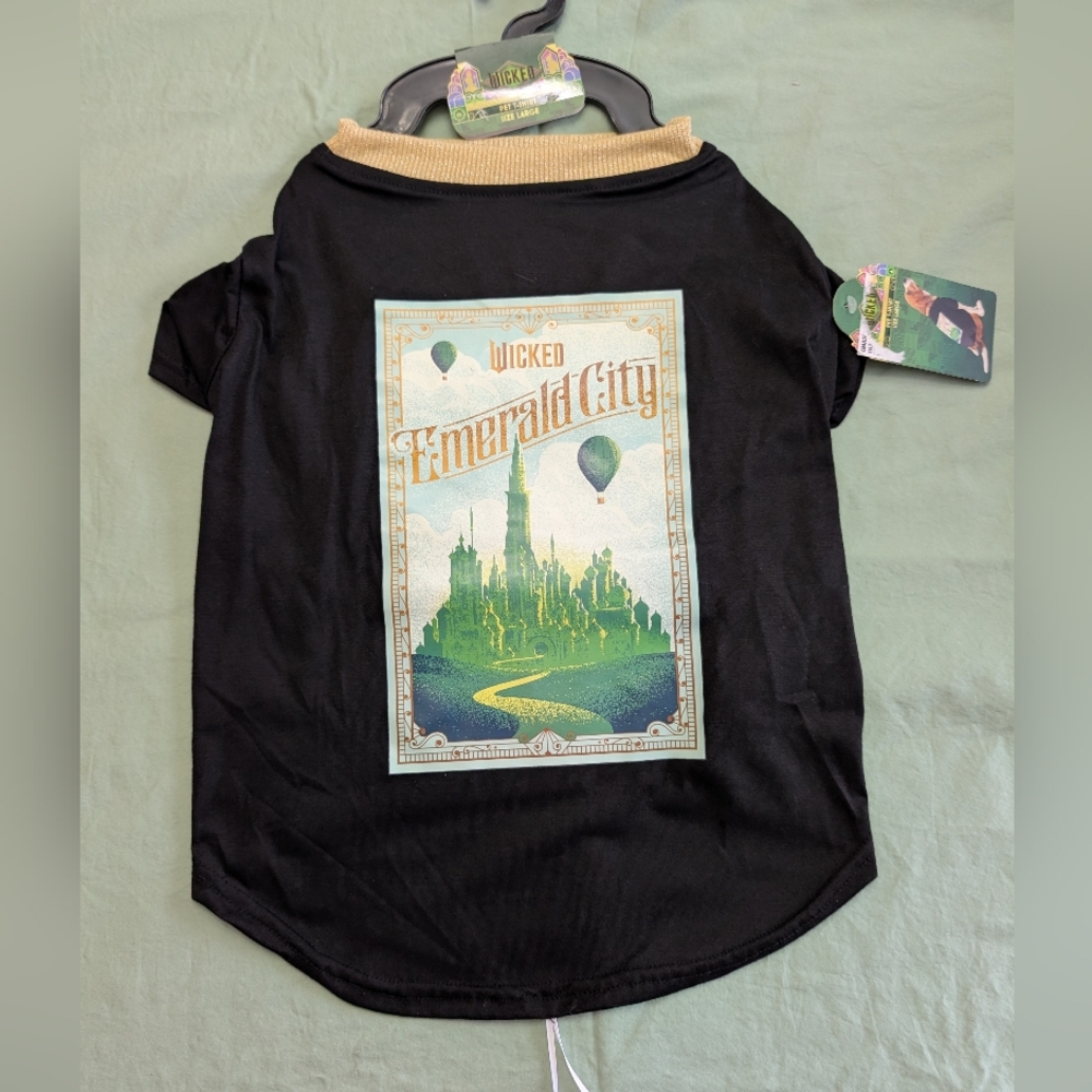 Emerald City Dog Tee - Black, Size Large